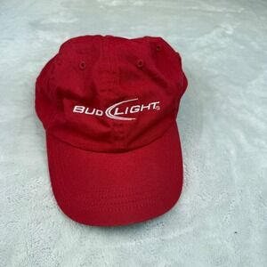 Bud Light‎ Red Hat Baseball Cap Adult Adjustable Logo Beer Promo